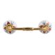 Deep Maroon Lily Ceramic Bridge Handle